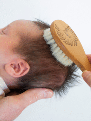 wooden baby brush and comb set