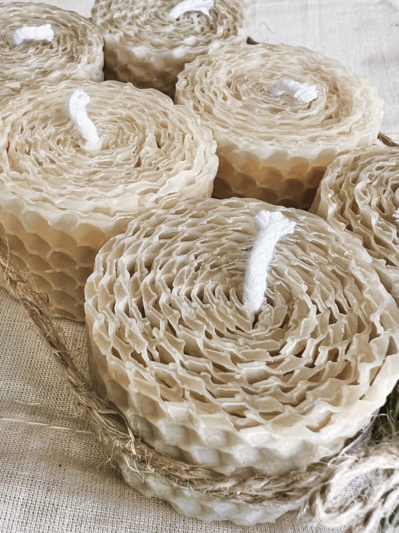 Rolled Beeswax Tealight Candles (6 pack) - Image 3