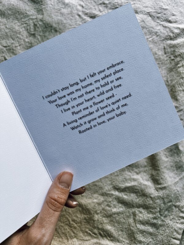 "Plant me a flower" Pregnancy Loss Cards with Symbolic Flower Seeds - Image 3