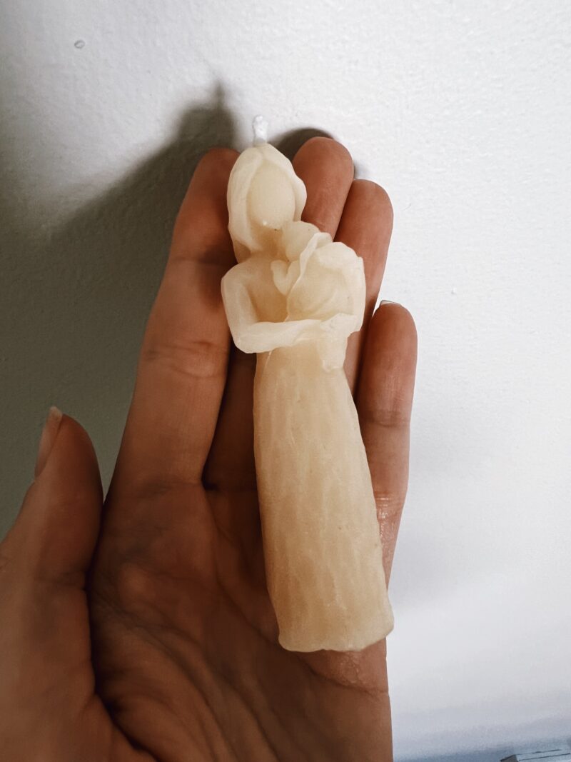 mothers embrace beeswax candle