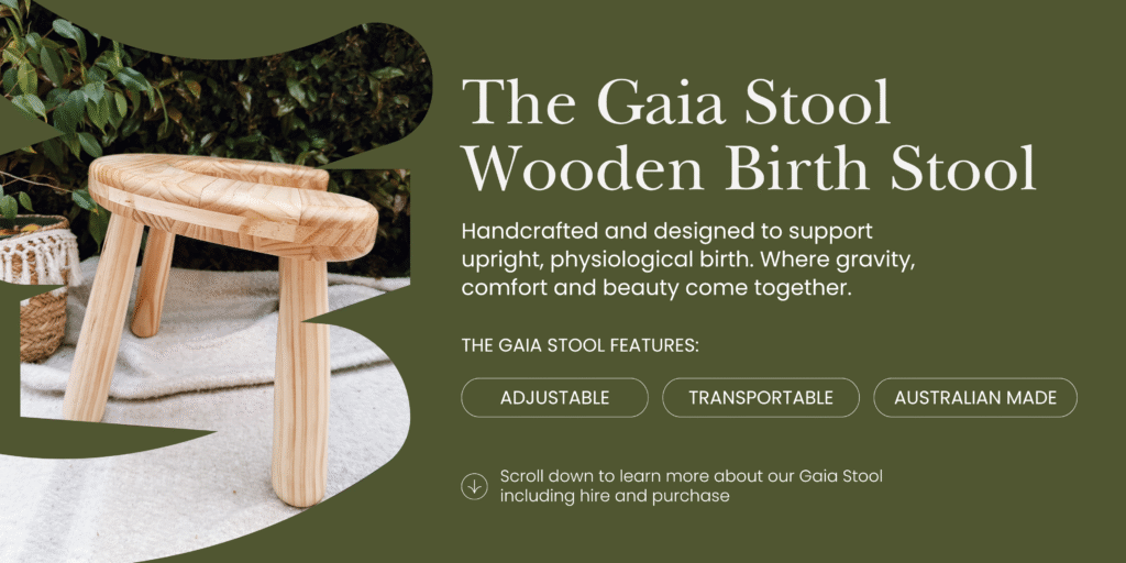 wooden birth stool