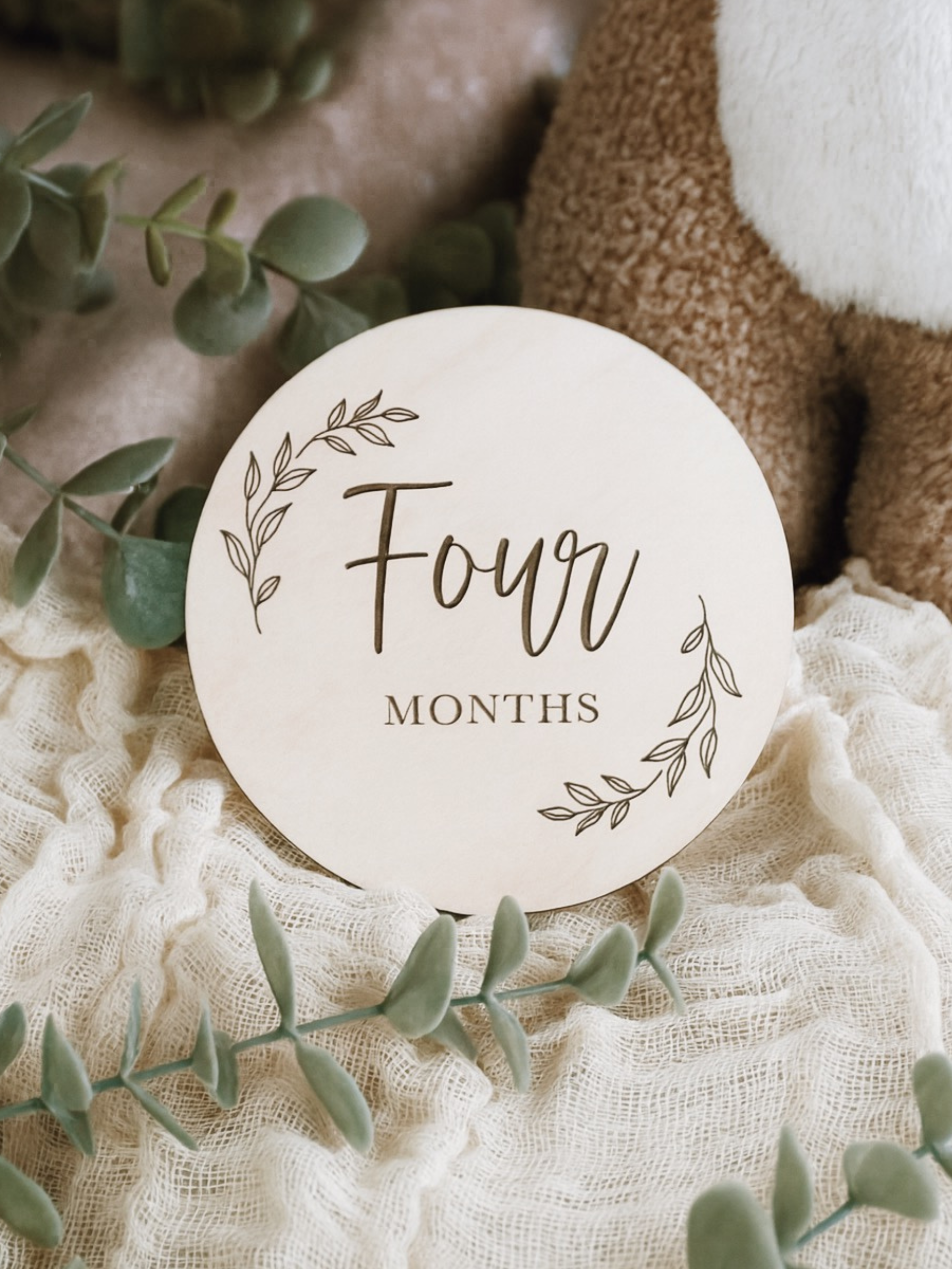 baby milestone wooden discs