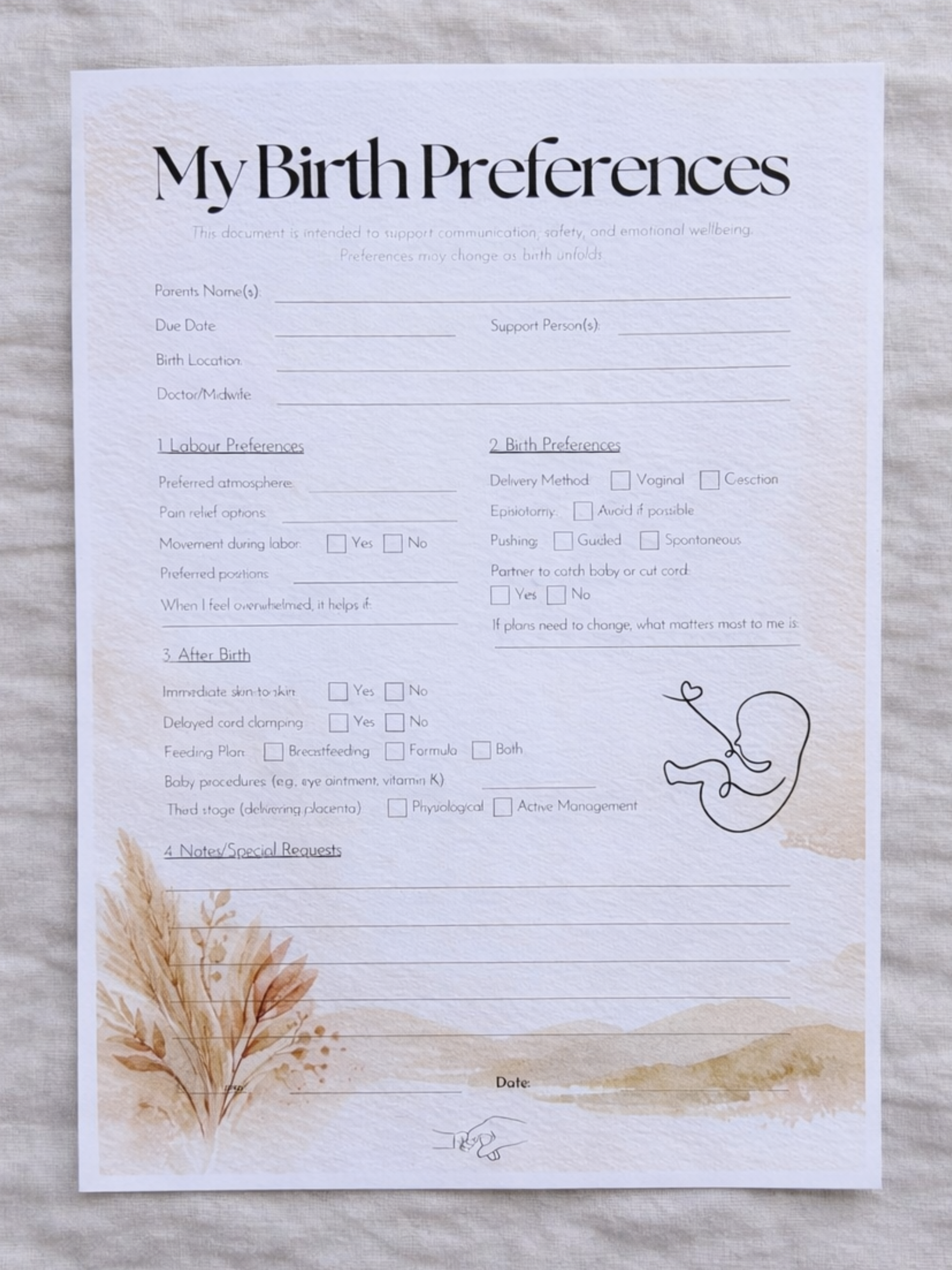 My Birth Preferences & My Birth Reflections - Image 2